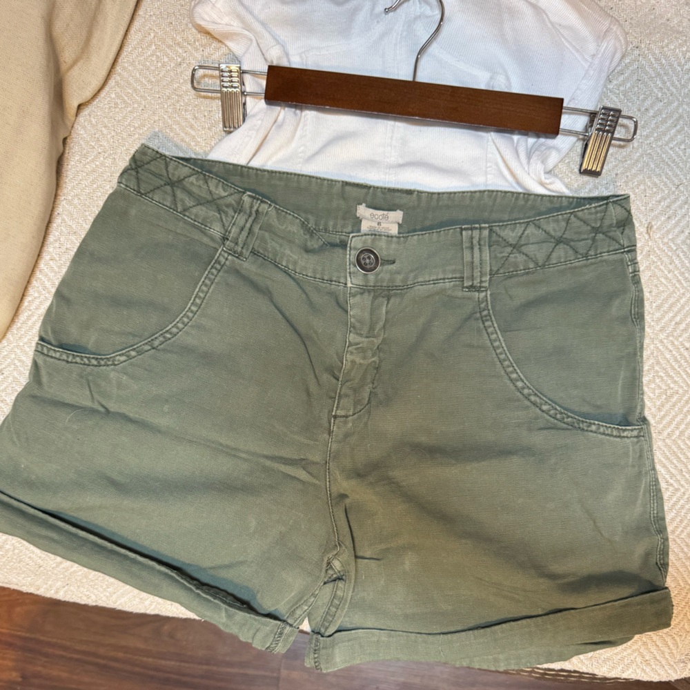 Olive Green Women's Cotton Shorts